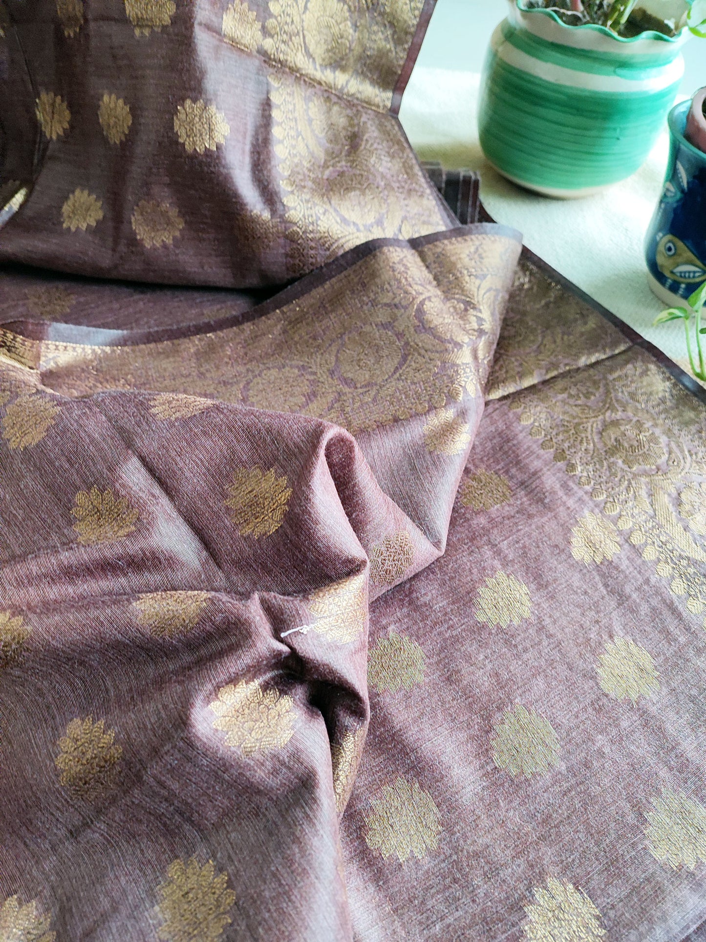 Grape Purple Handloom Baswada Silk Saree