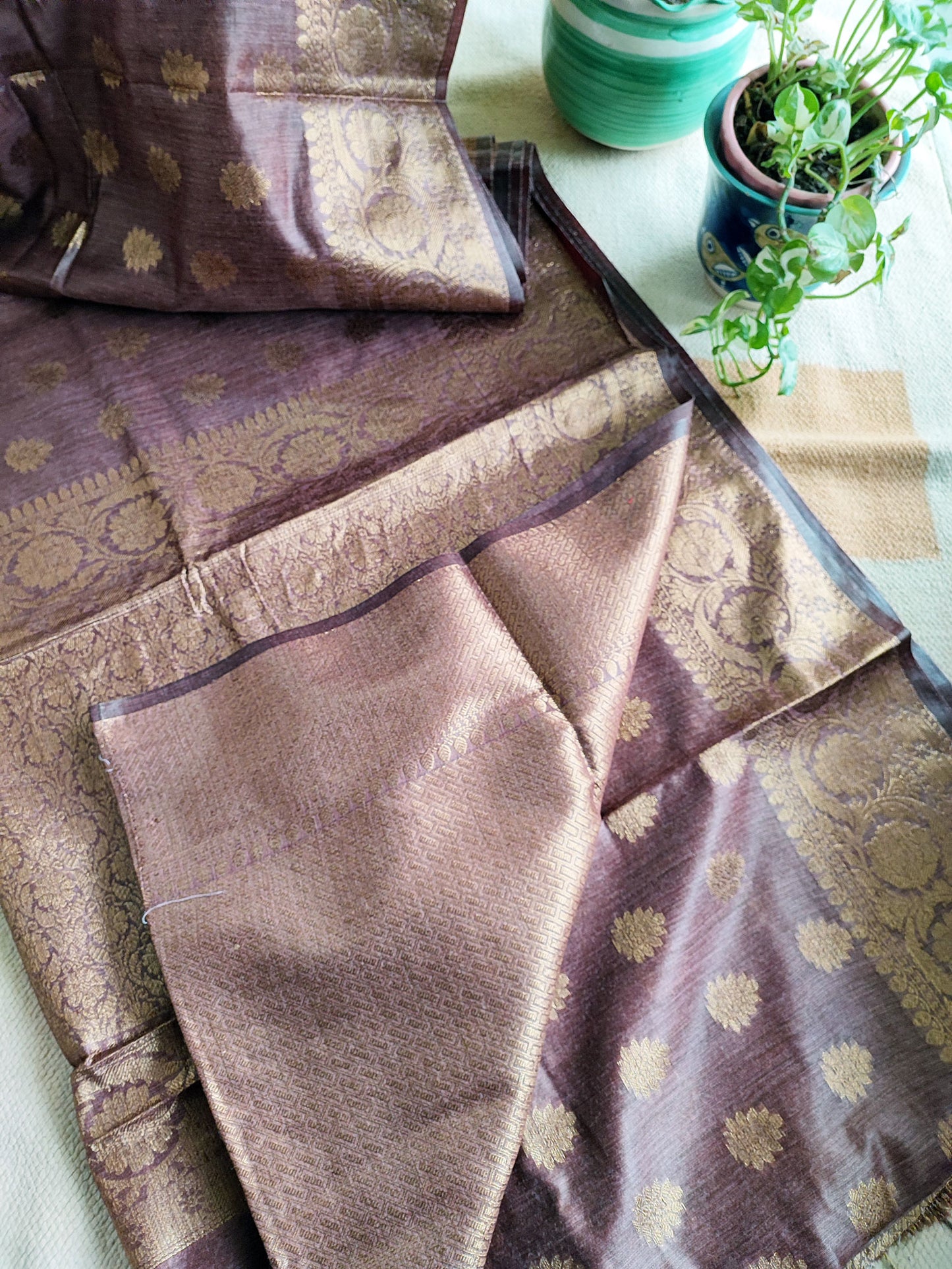 Grape Purple Handloom Baswada Silk Saree