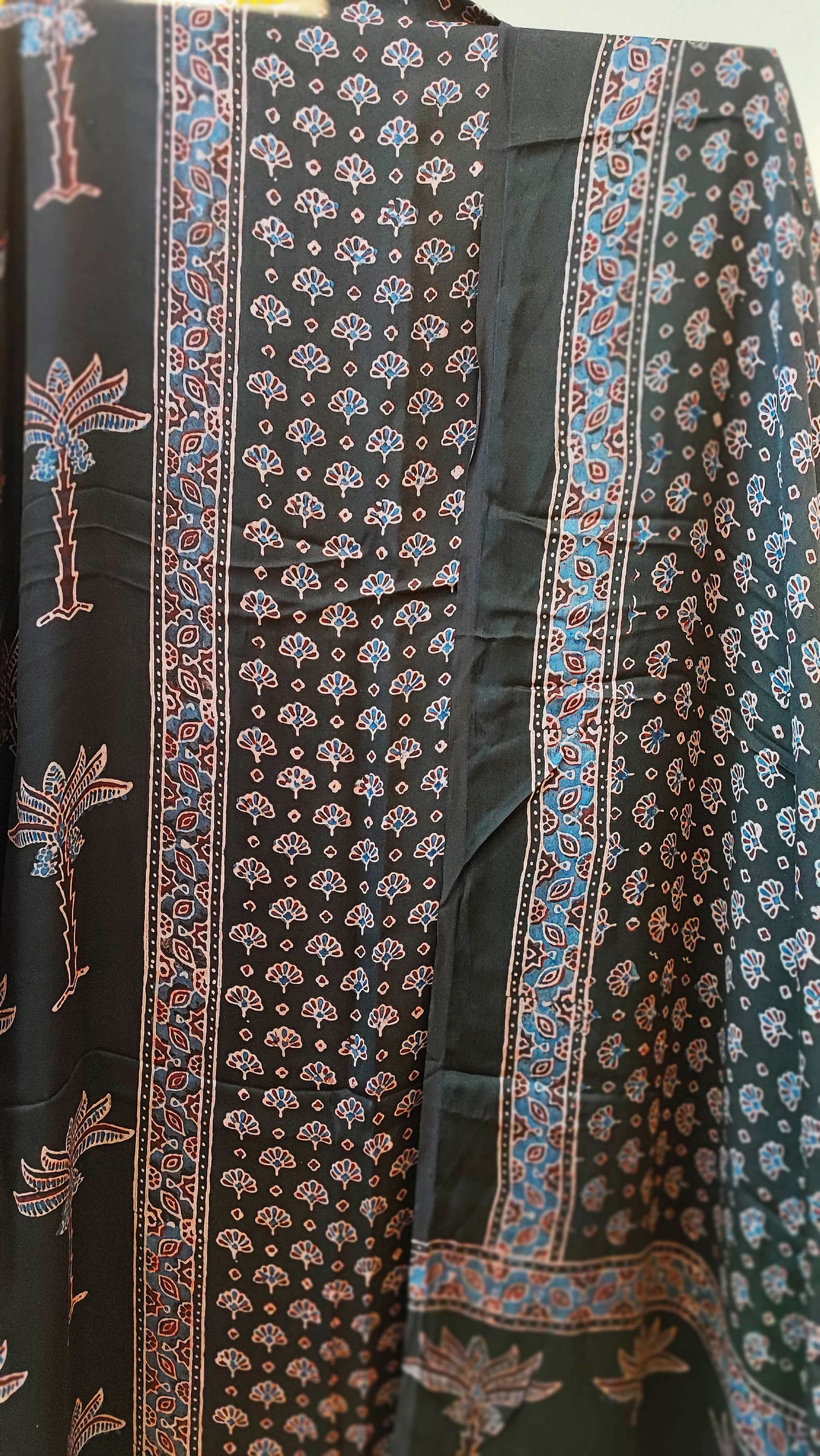 Black Premium Ajrakh Modal Silk Handblock Printed Suit Set