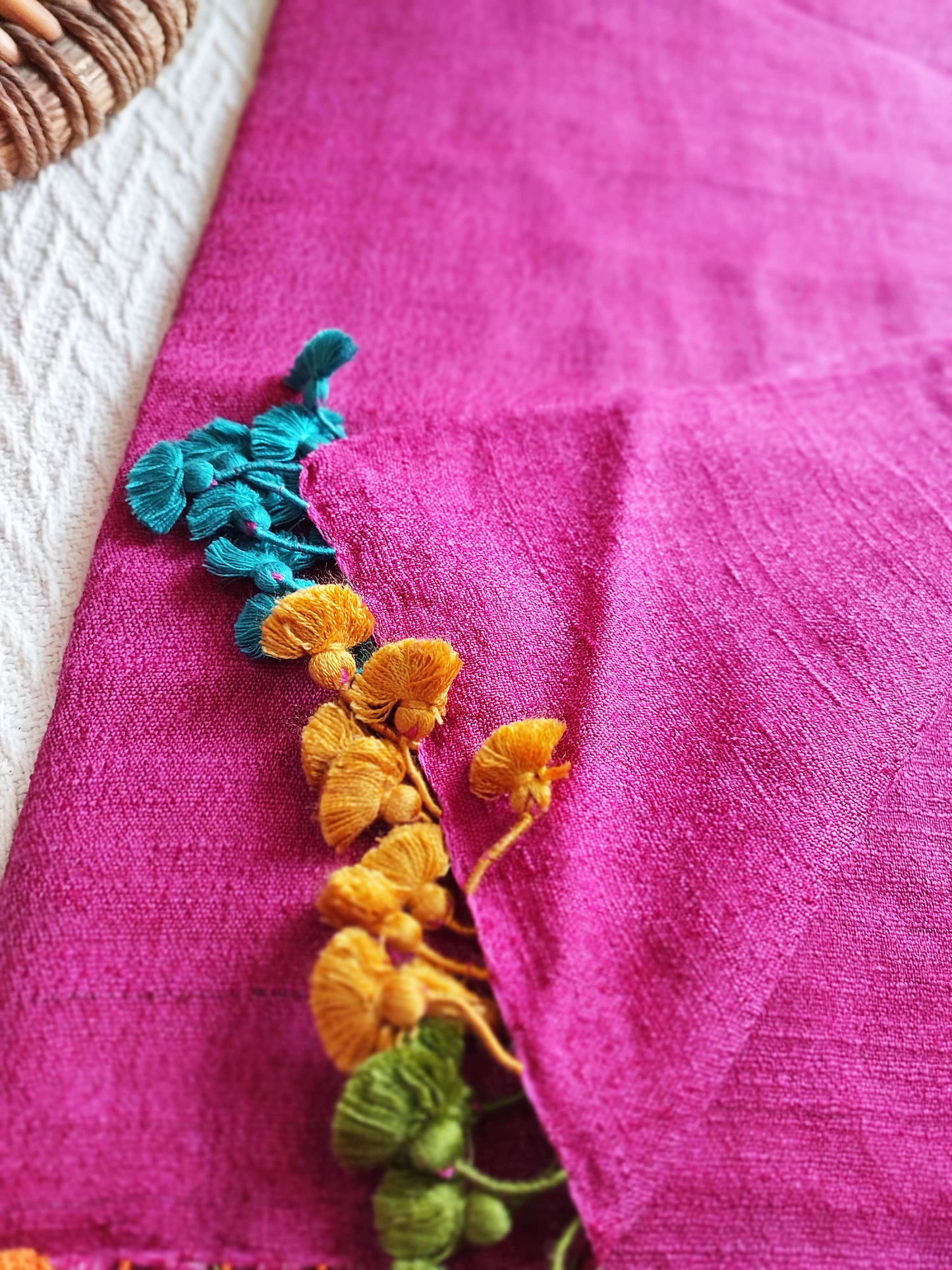 Barbie Pink Pure Wool Woven Handloom Stole