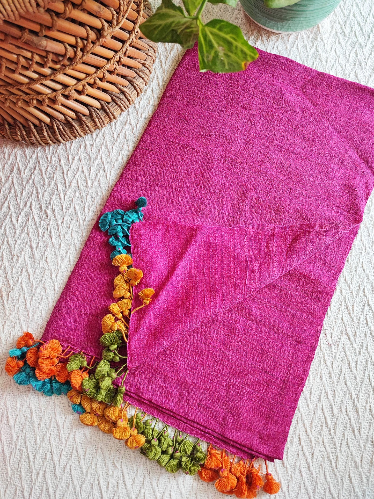 Barbie Pink Pure Wool Woven Handloom Stole