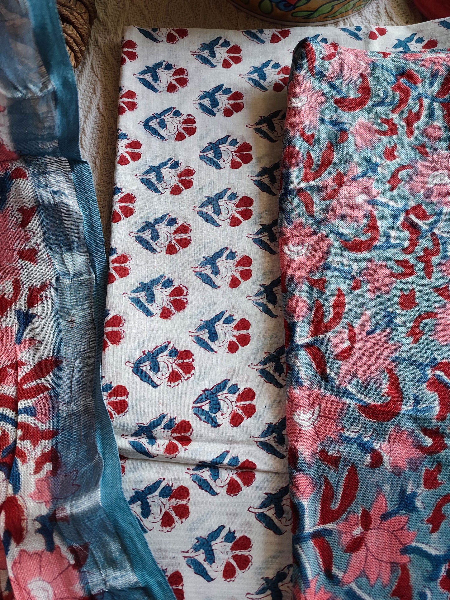 Handblock Print linen Cotton Suit