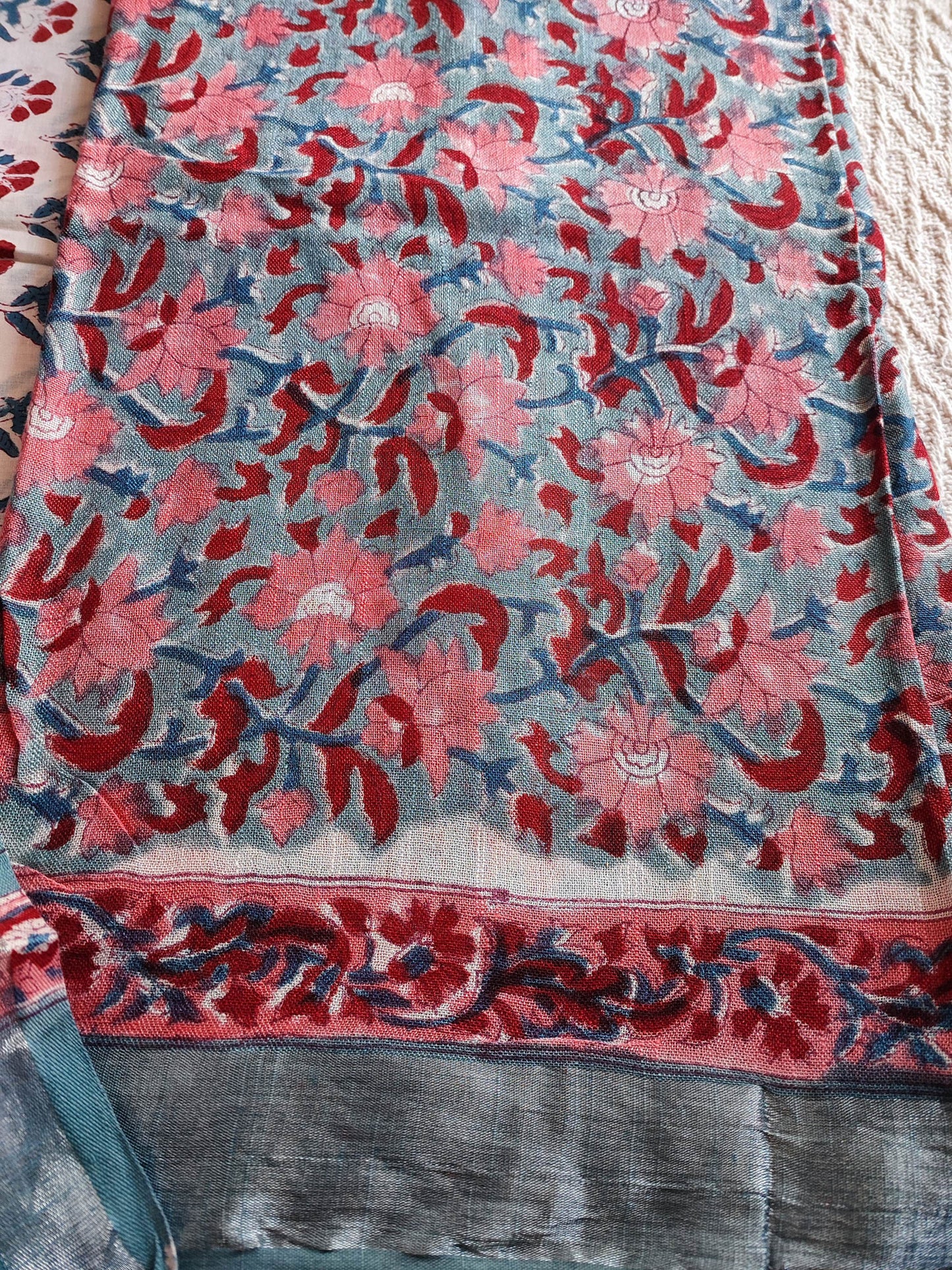 Handblock Print linen Cotton Suit