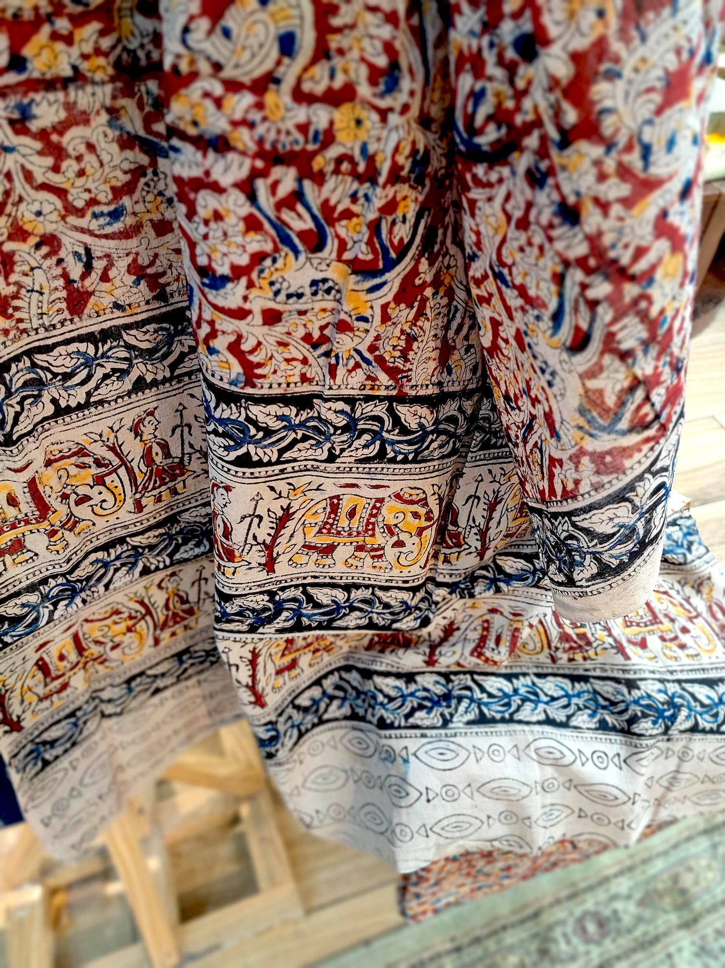 Ikkat Suit with Kalamkari Cotton Pant and Dupatta