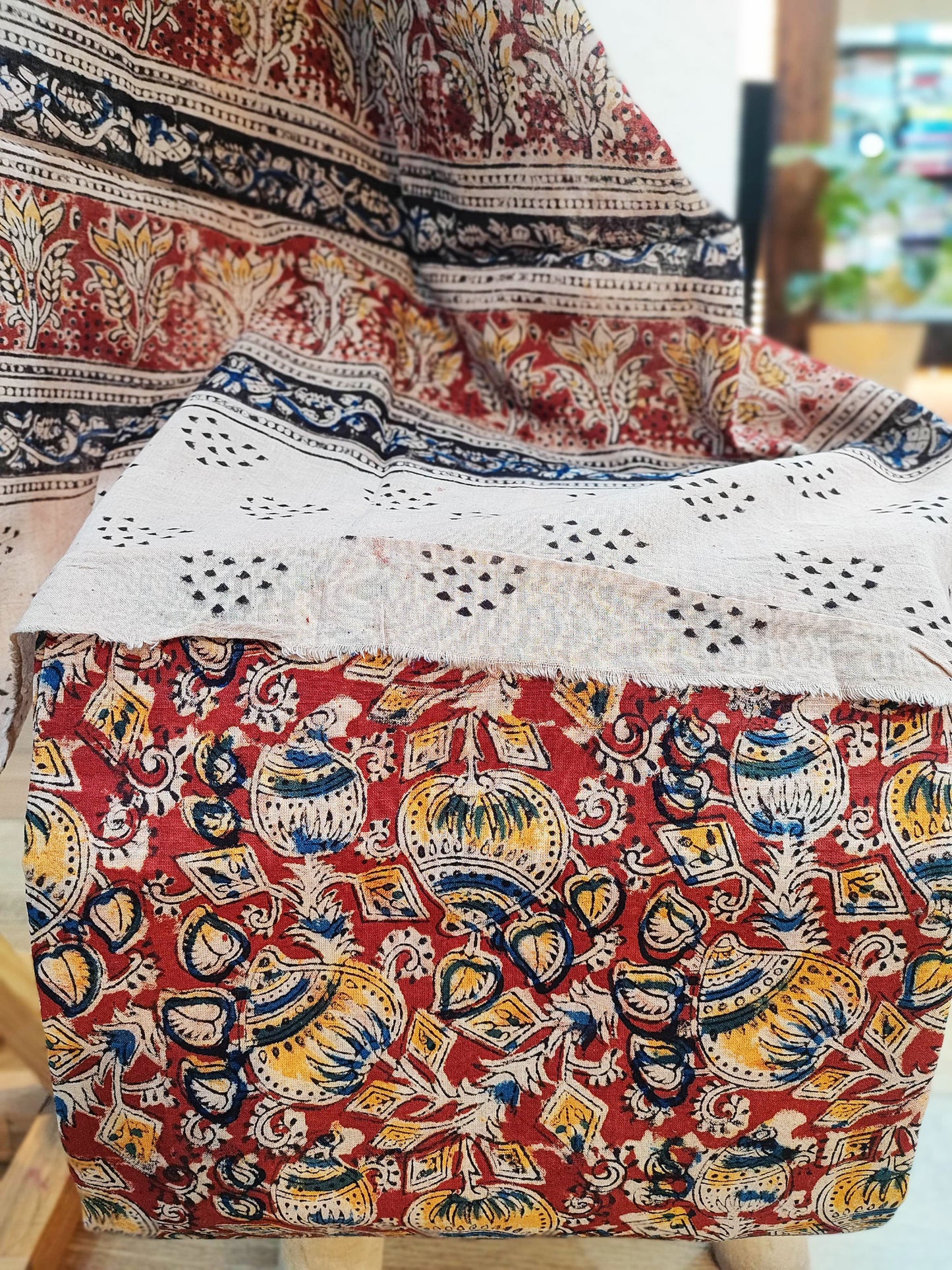 Ikkat Suit with Kalamkari Cotton Pant and Dupatta