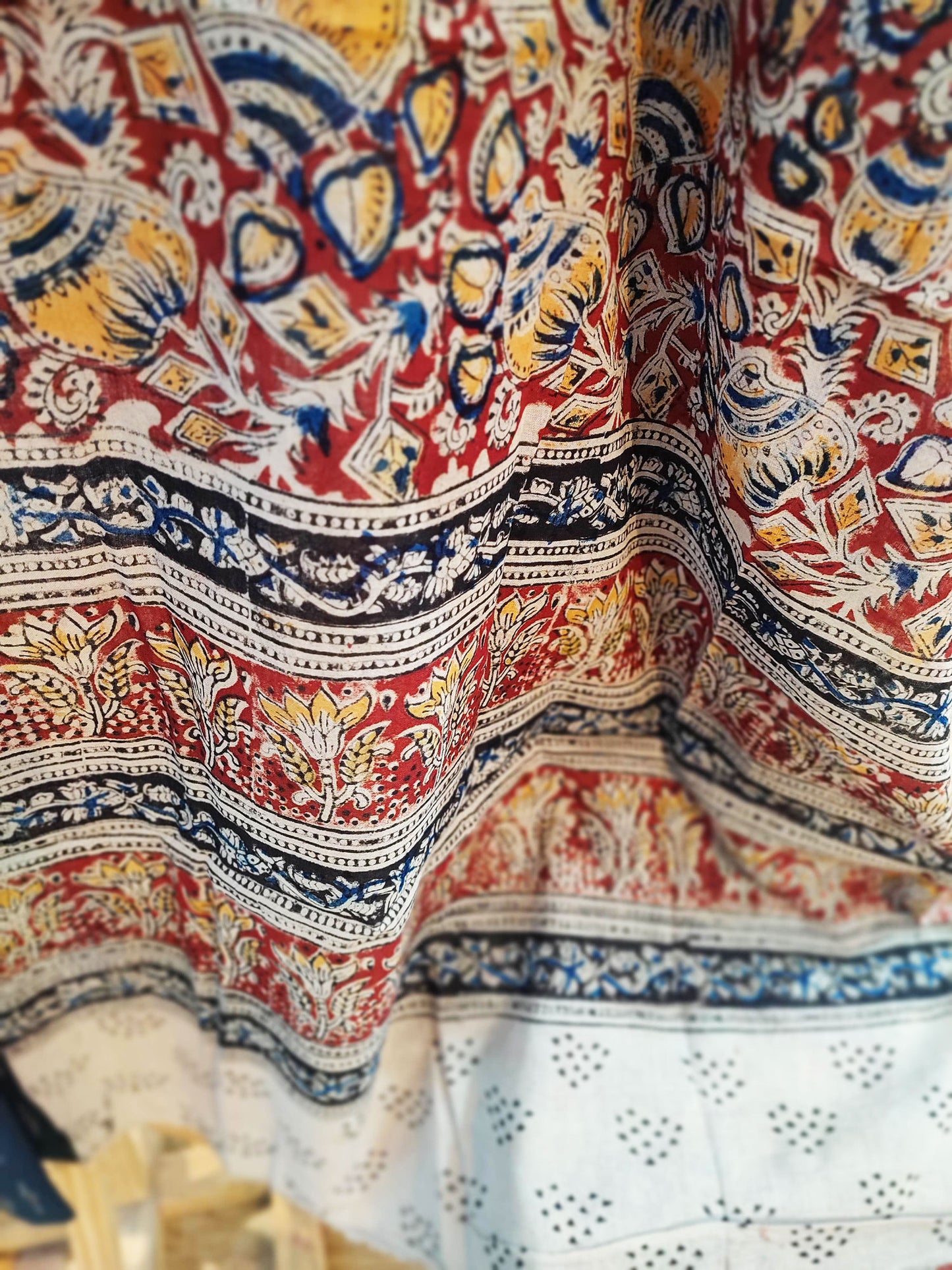 Ikkat Suit with Kalamkari Cotton Pant and Dupatta
