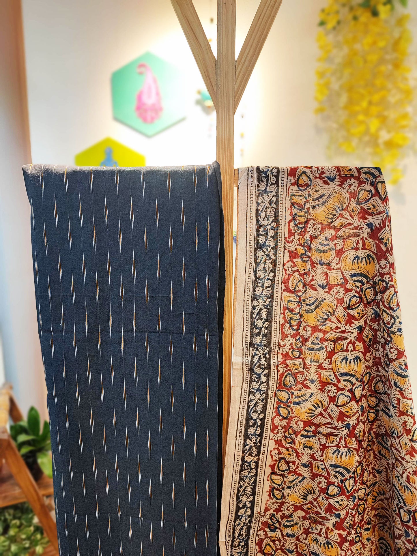 Ikkat Suit with Kalamkari Cotton Pant and Dupatta