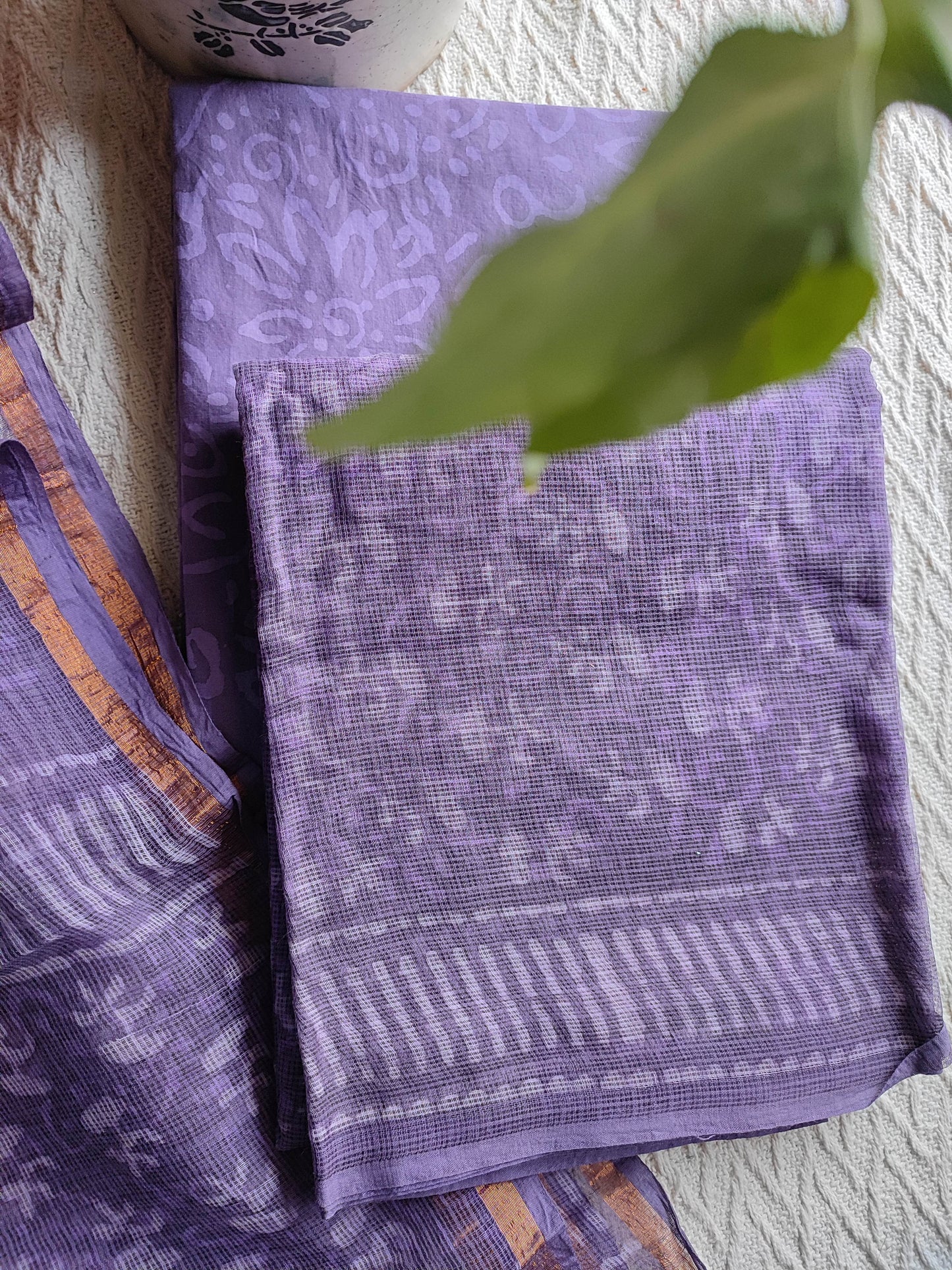 Purple Floral Printed Kota Suit Set with Dupatta