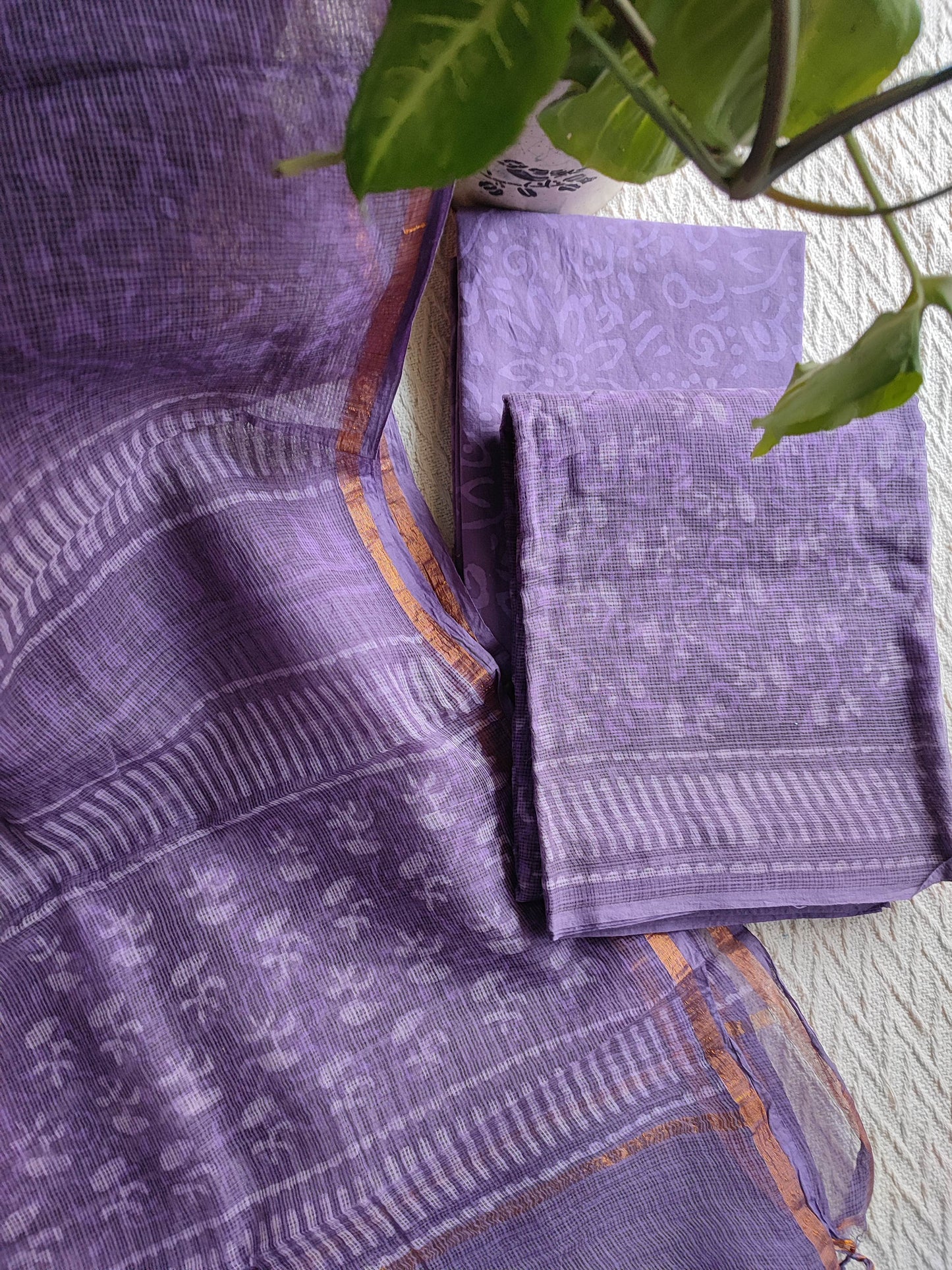 Purple Floral Printed Kota Suit Set with Dupatta