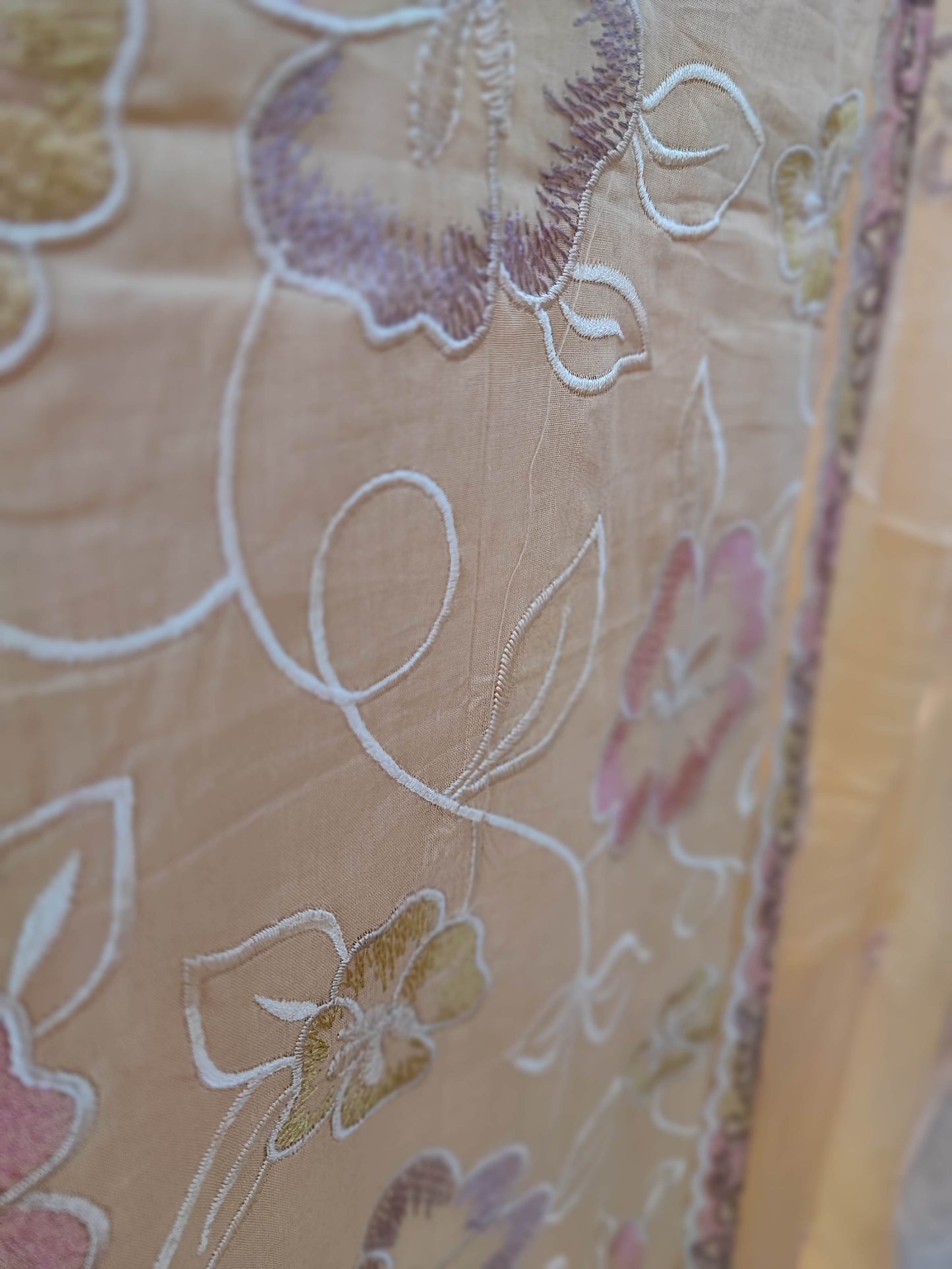 Cotton Suit with cotton Bottom and chiffon dupatta