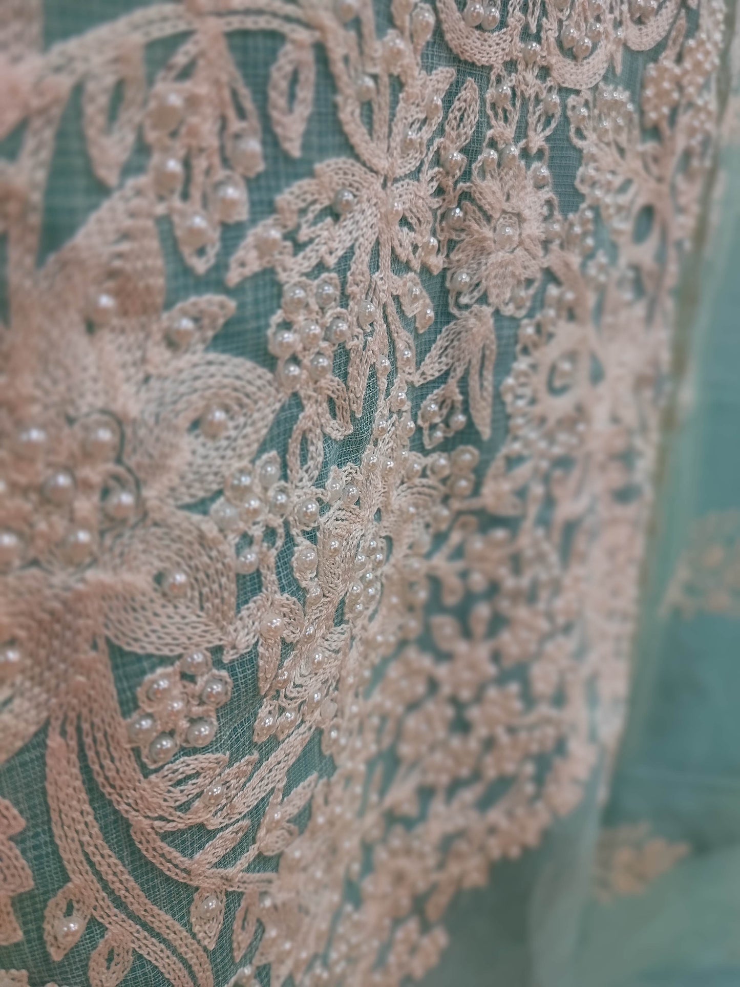 Kota Linen Suit with, cotton Bottom and kota linen Dupatta