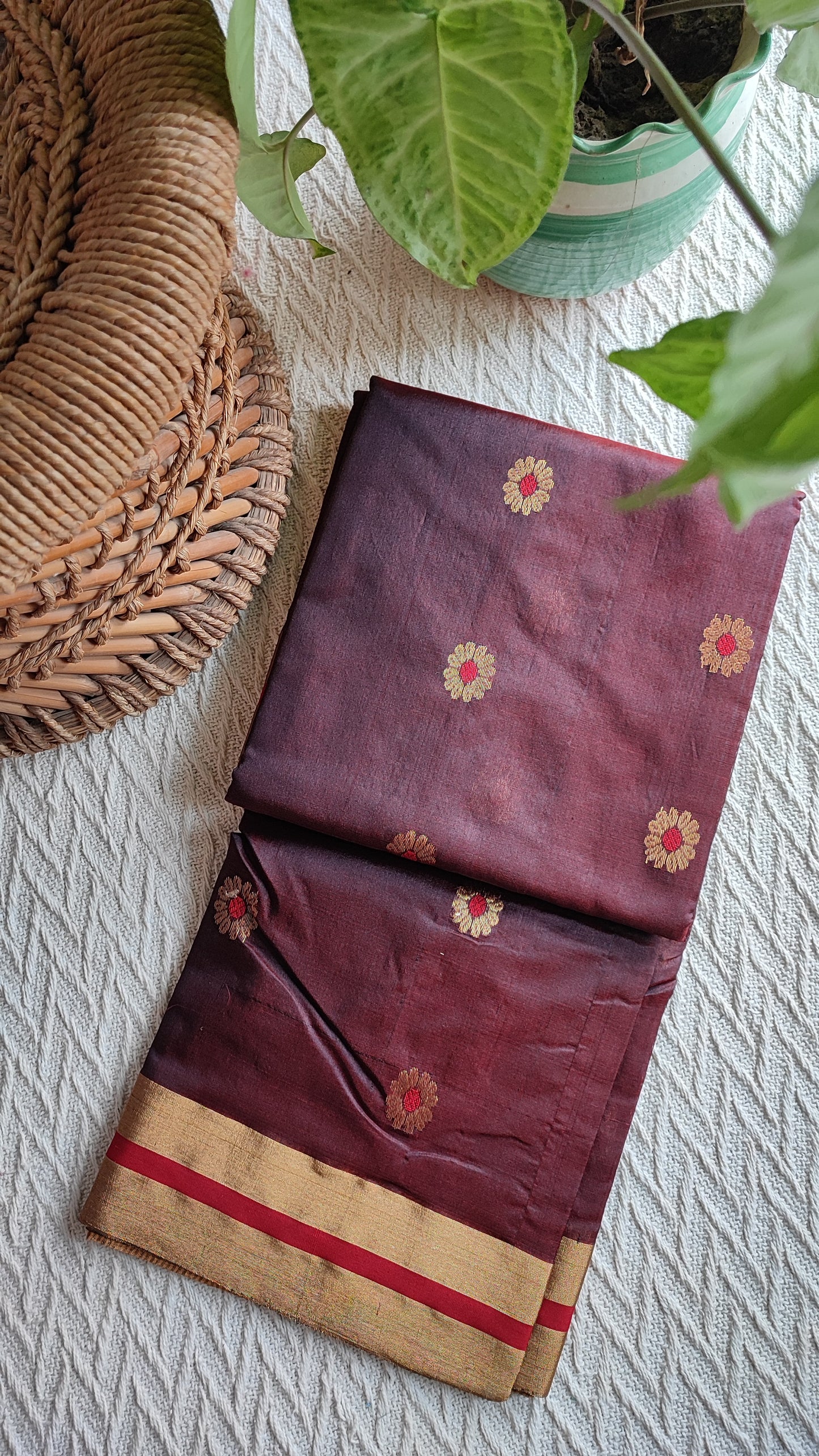 Mulberry Purple Premium Pattu Silk Chanderi Saree with Minakari motifs