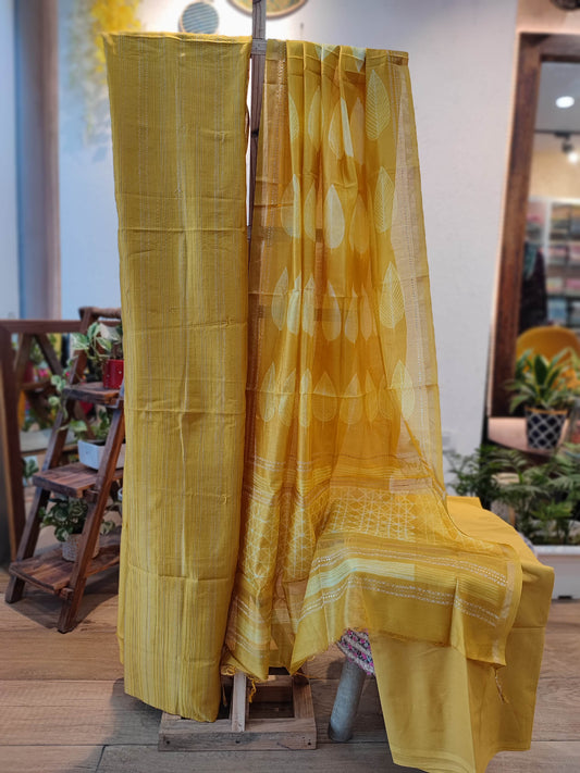 Amber Chanderi Silk Suits with Chanderi Shibori Dupatta