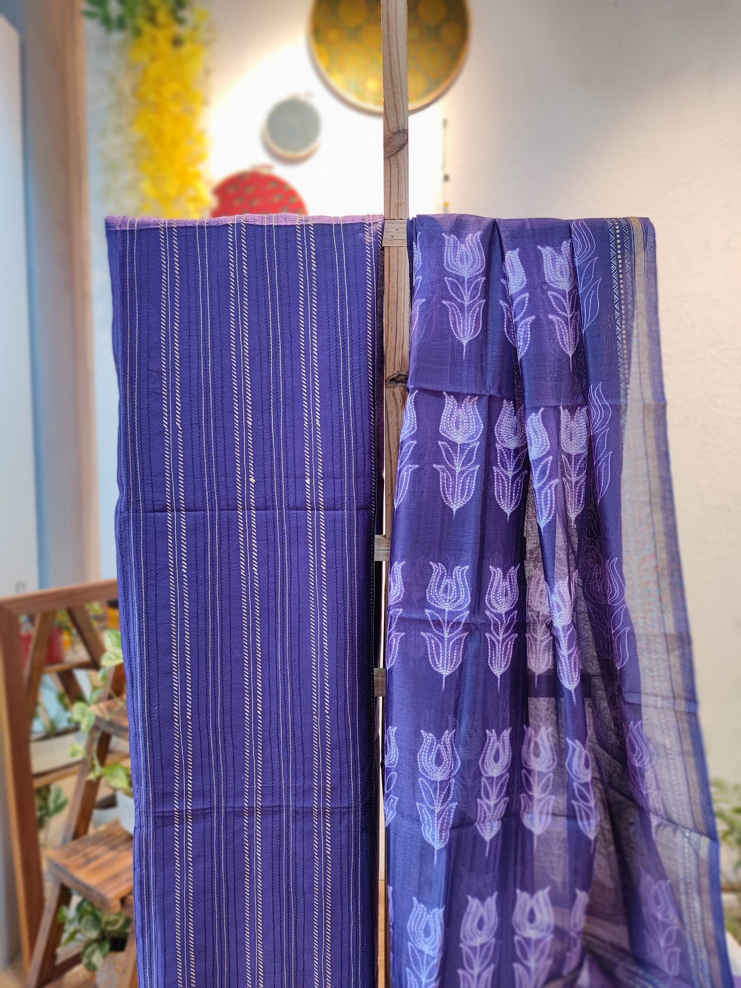 Violet Purple Chanderi Silk Suits with Chanderi Shibori Dupatta