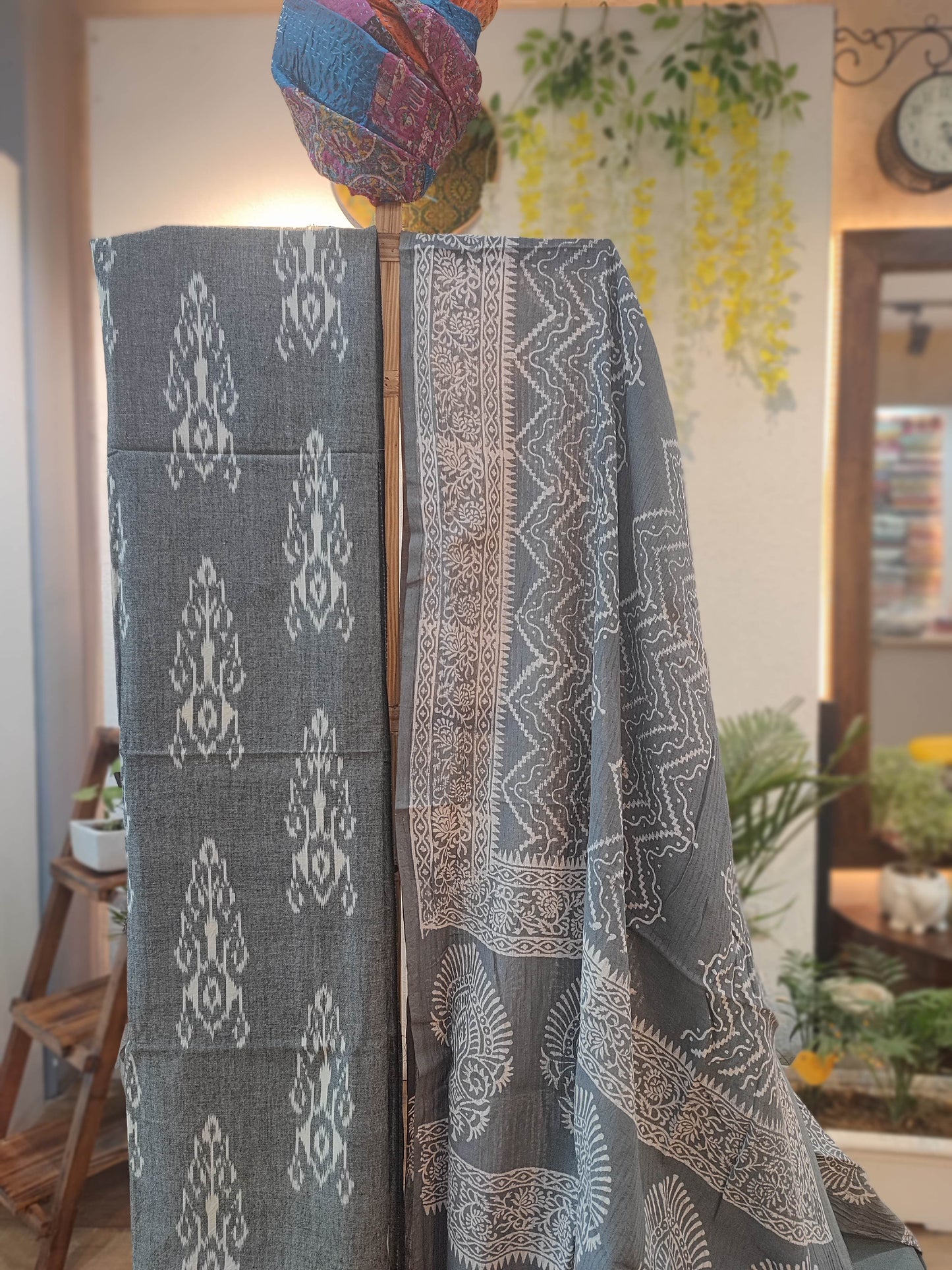 Pure Cotton Handloom Ikkat Suit Set
