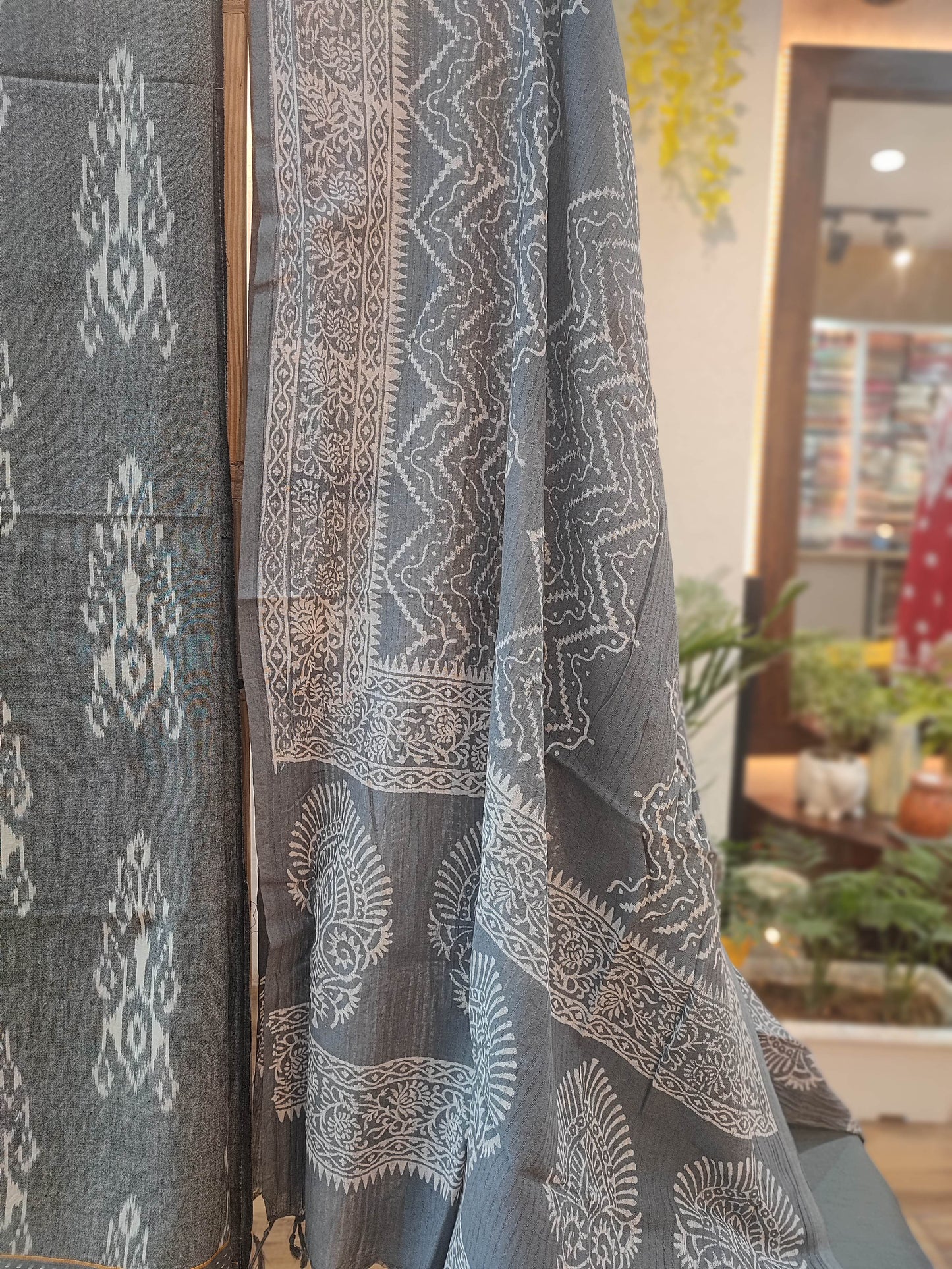 Pure Cotton Handloom Ikkat Suit Set