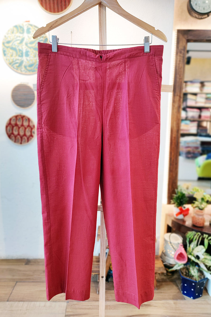 Red Cotton Pants