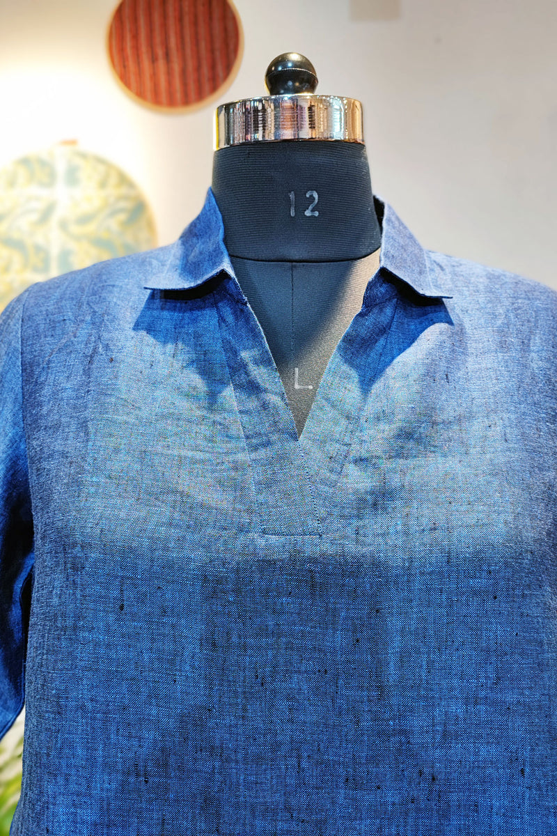 Steel Blue Linen Cord Set