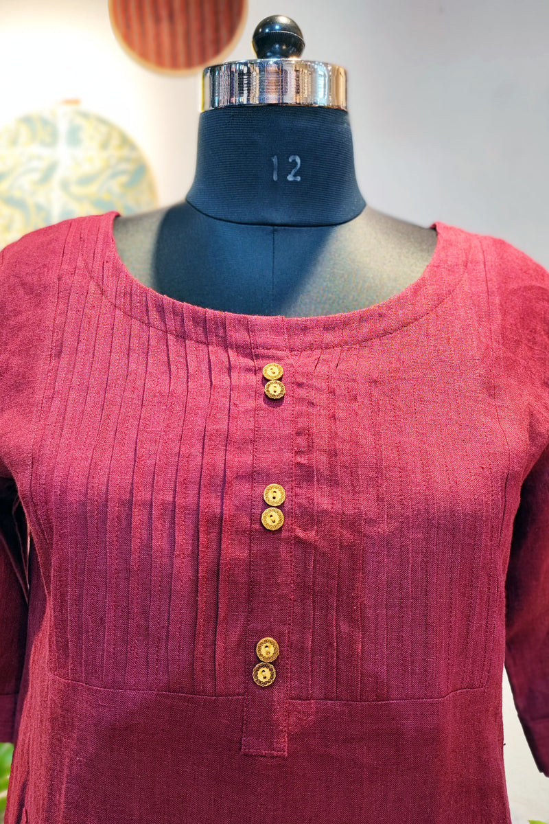 Red Linen Dress/Kurta