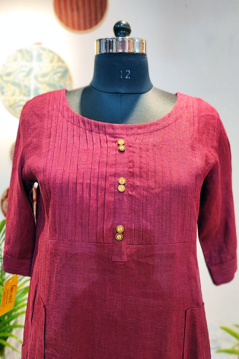 Red Linen Dress/Kurta