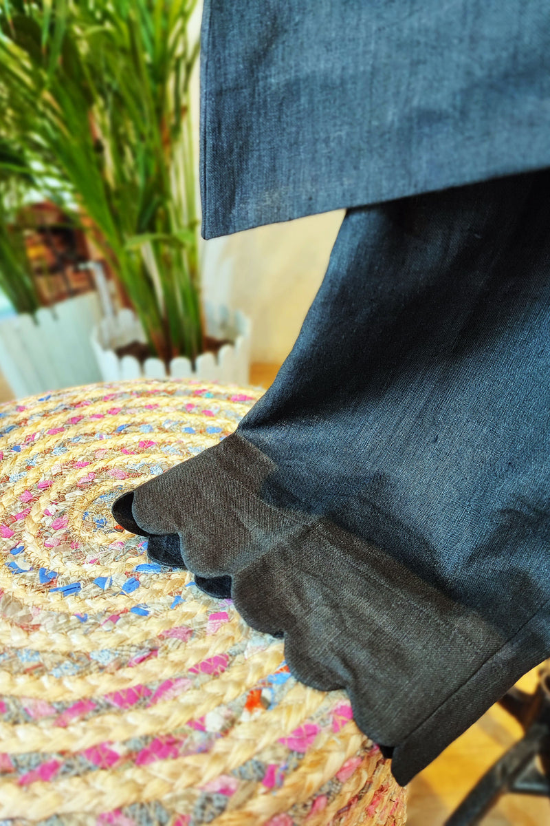 Charcoal Black Linen Cord Set