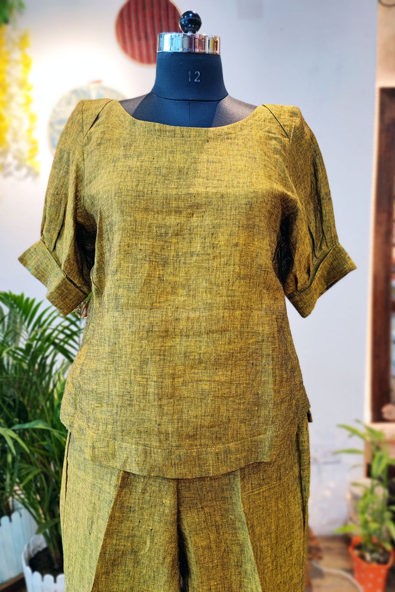 Dijon Yellow Linen Cord Set