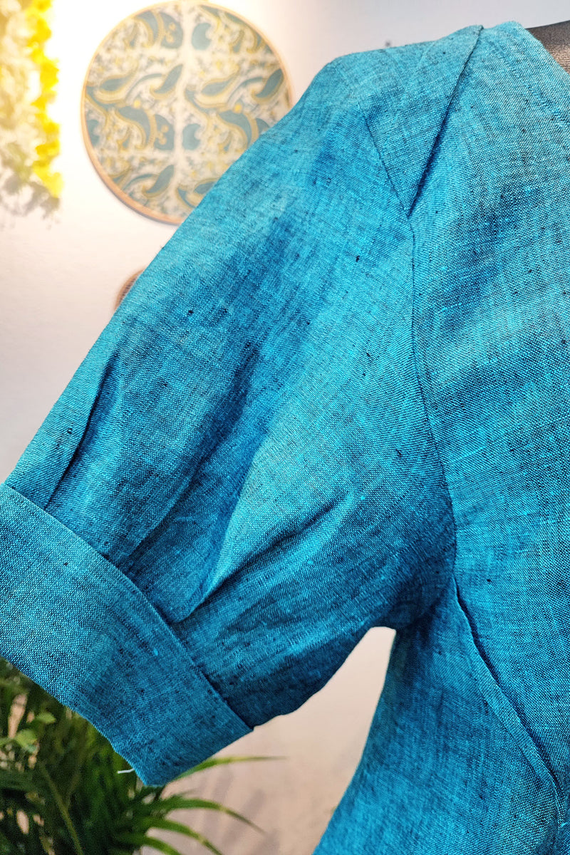 Cyan Linen Cord Set