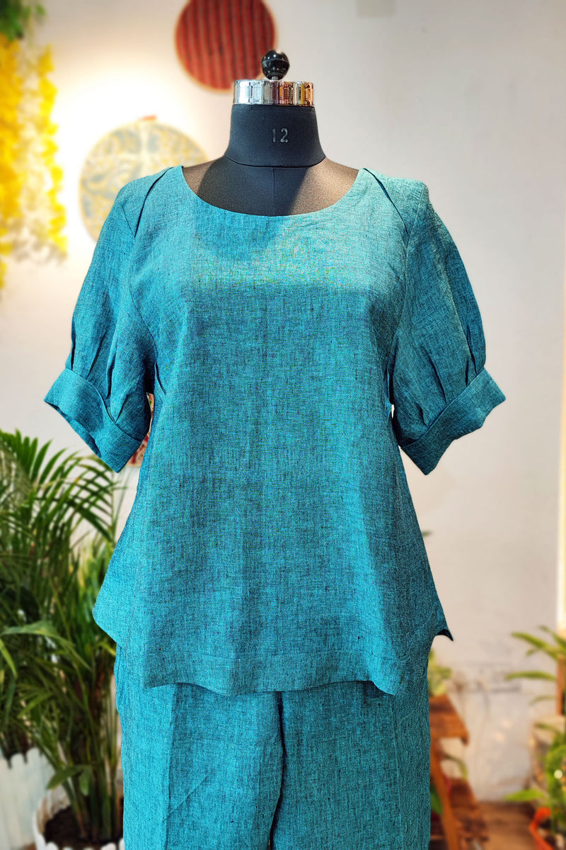 Cyan Linen Cord Set