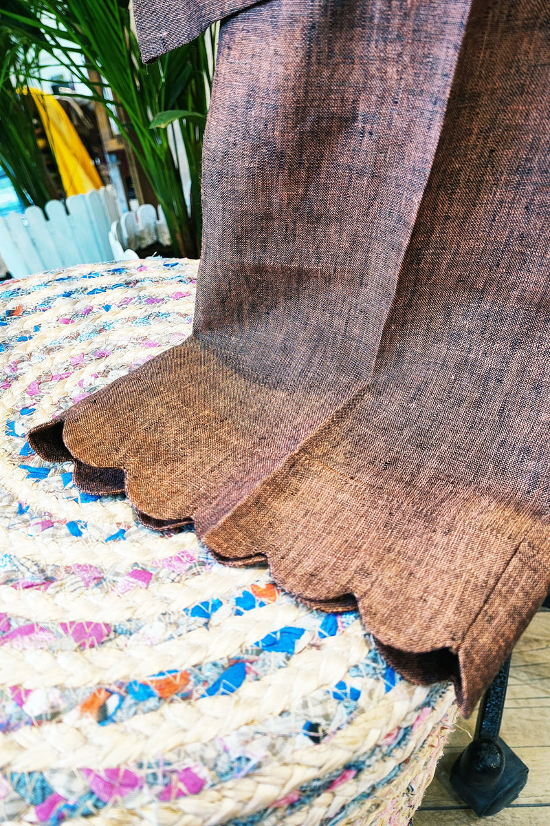 Rust Brown Linen Cord Set