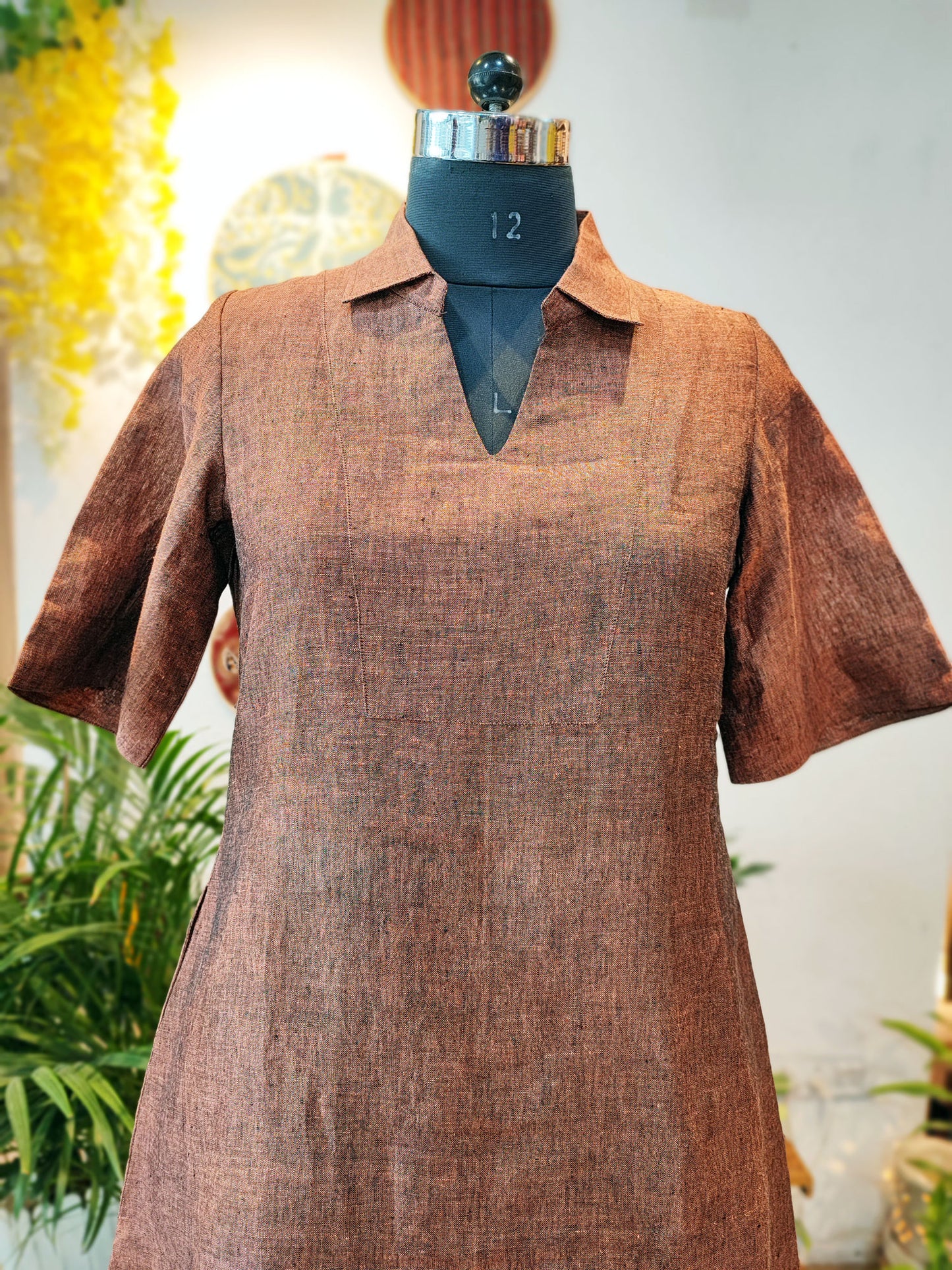 Rust Brown Linen Cord Set