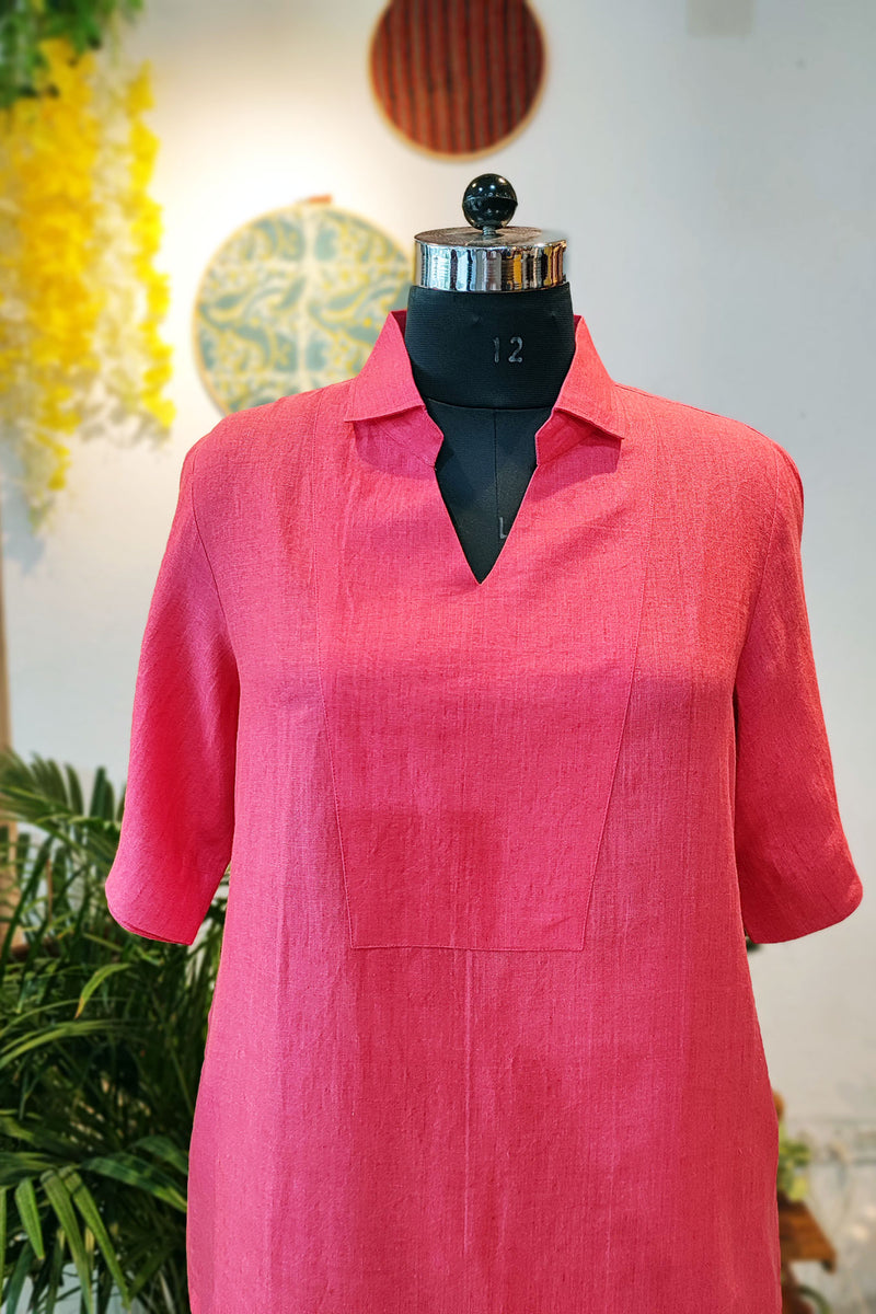 Coral Linen Cord Set