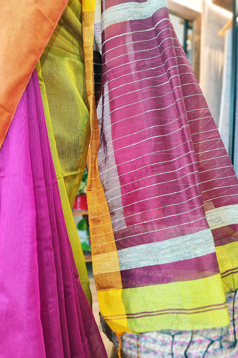 Multicolor Handloom Cotton Silk Saree