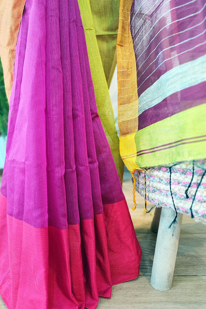 Multicolor Handloom Cotton Silk Saree