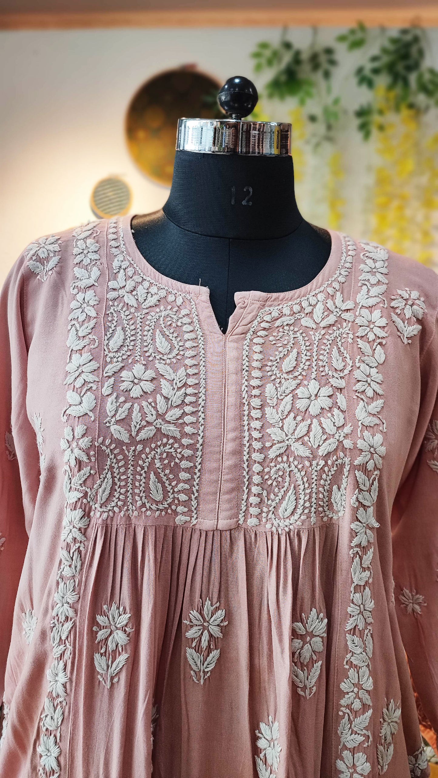 Fawn Brown Lucknowi Chikankari Soft Cotton Kurta