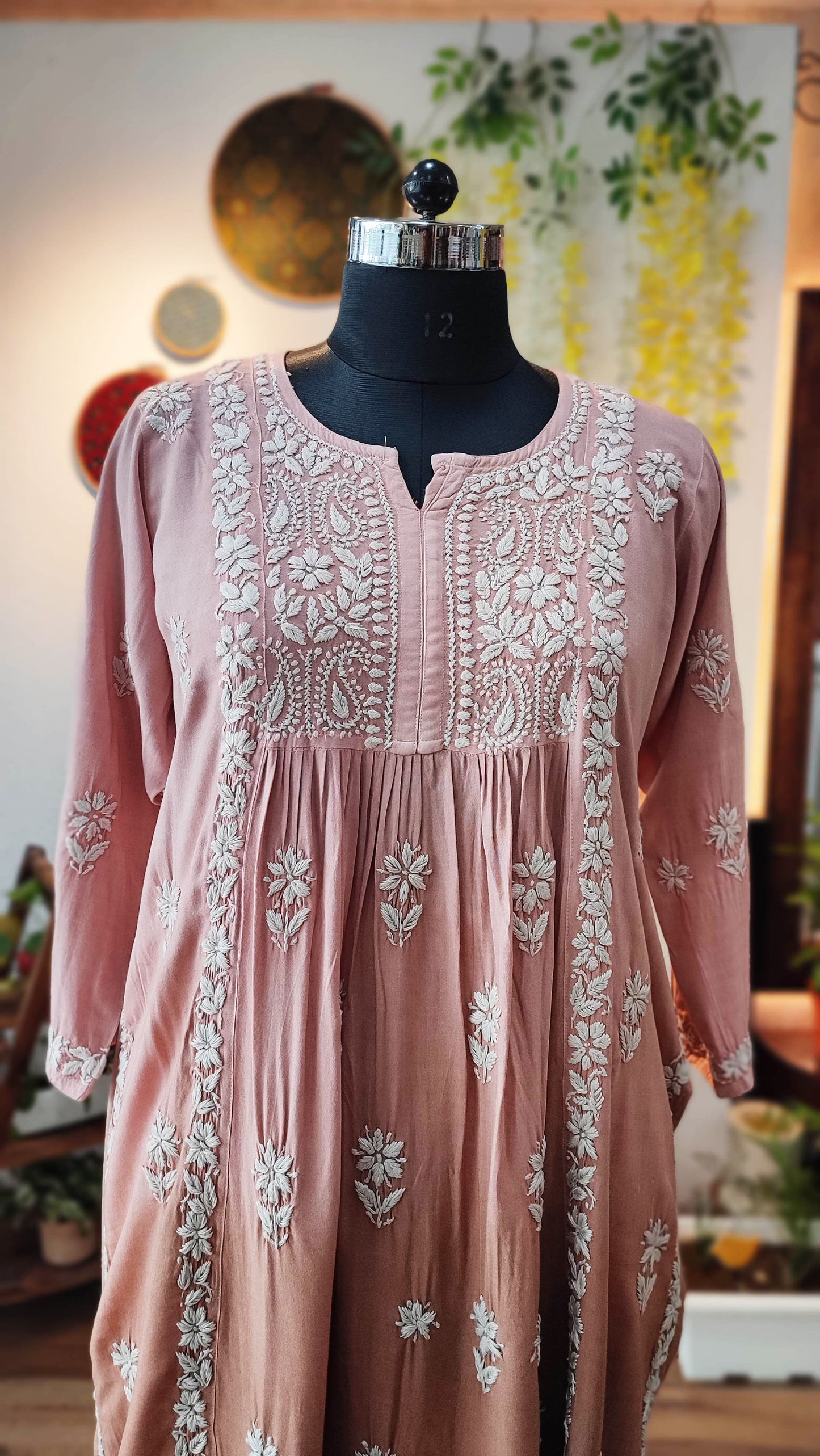 Fawn Brown Lucknowi Chikankari Soft Cotton Kurta