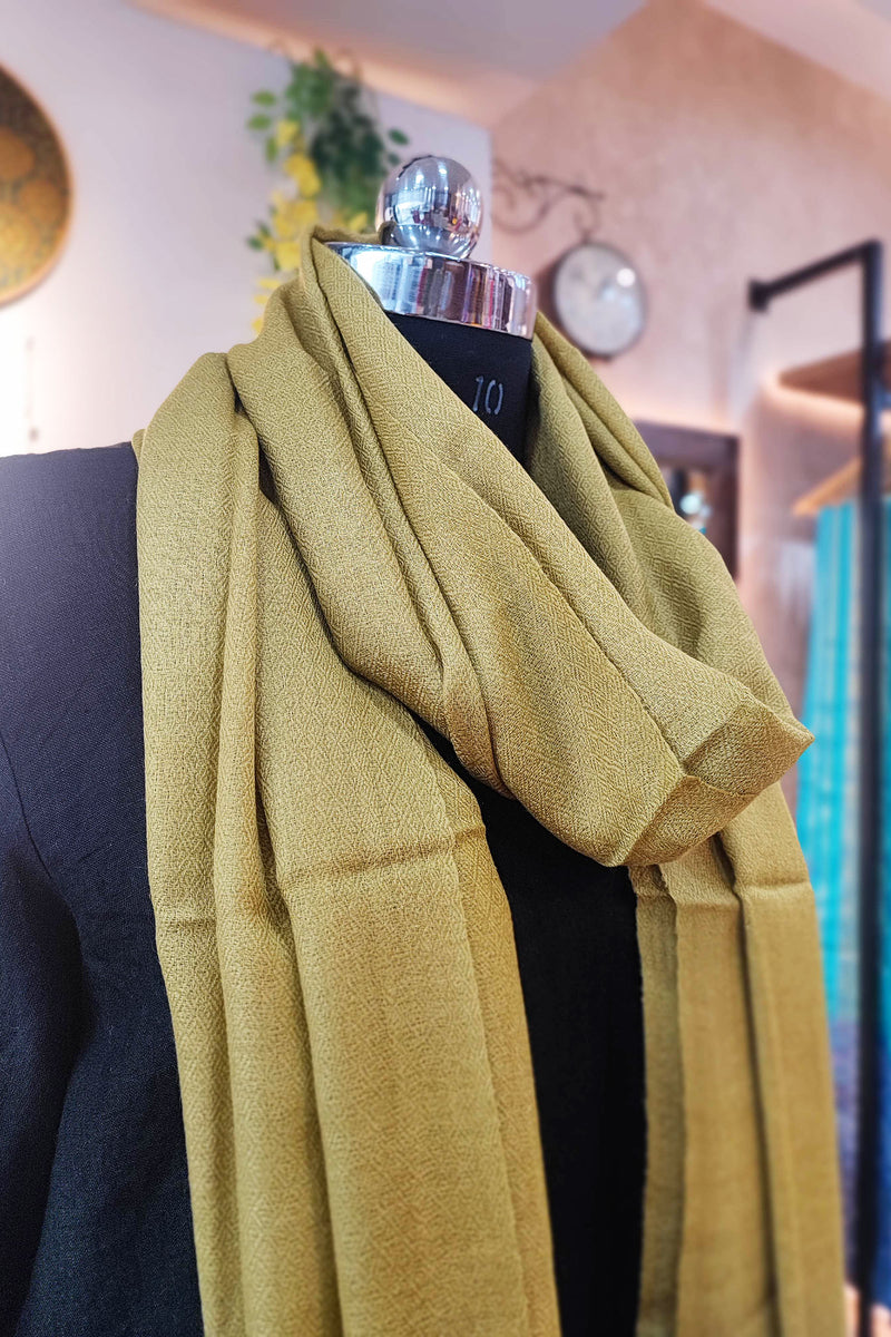 Sand Tan Plain Fine Wool Pashmina Stole
