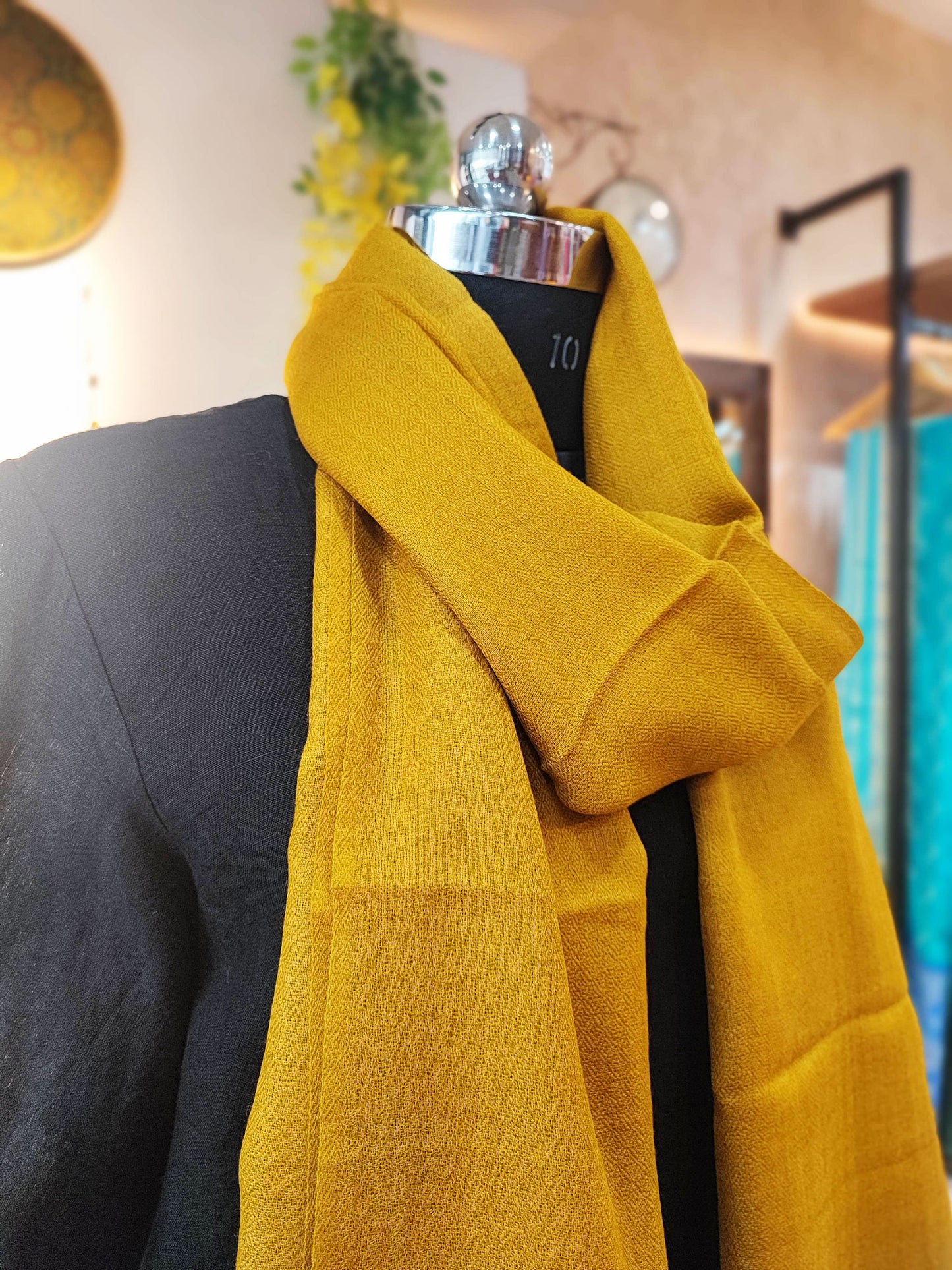 Mustard Plain Fine Wool Pashmina Stole