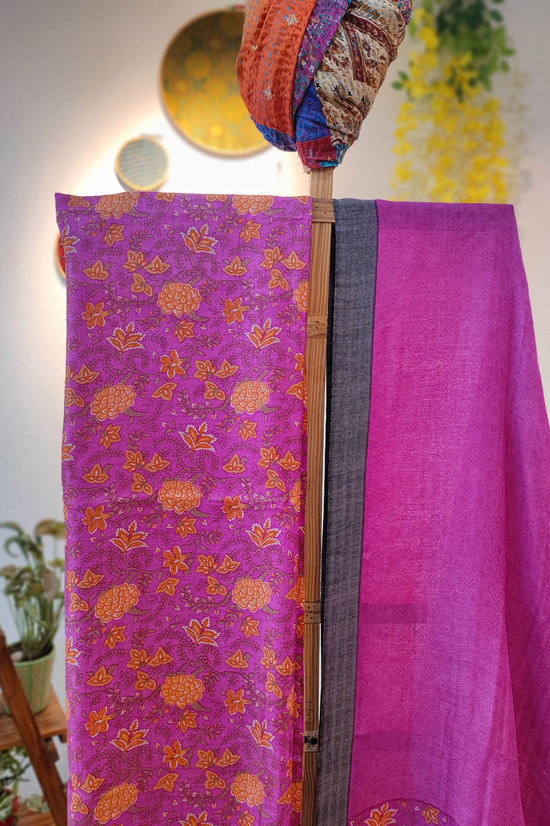 Magenta Pure Pashmina Printed Silk Suit