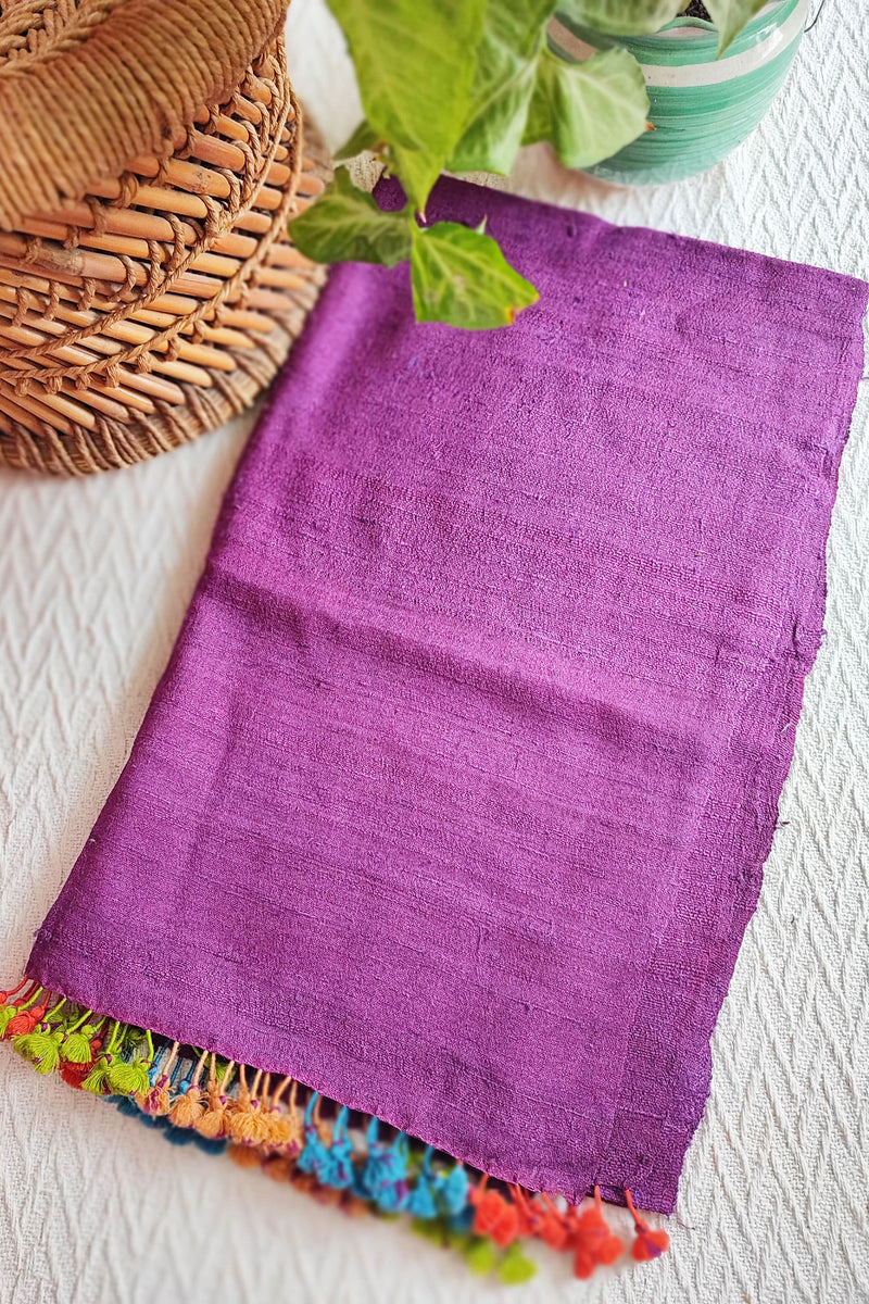 Purple Pure Wool Woven Handloom Stole