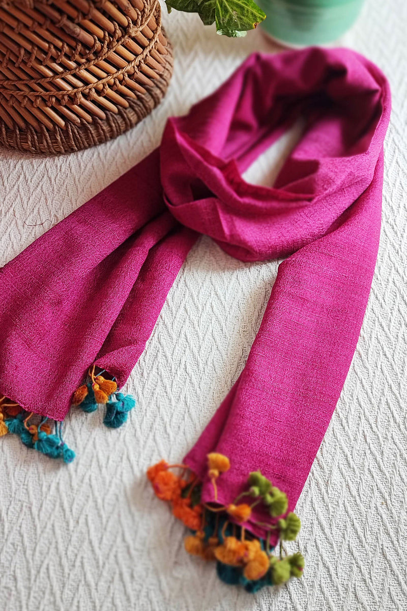 Barbie Pink Pure Wool Woven Handloom Stole