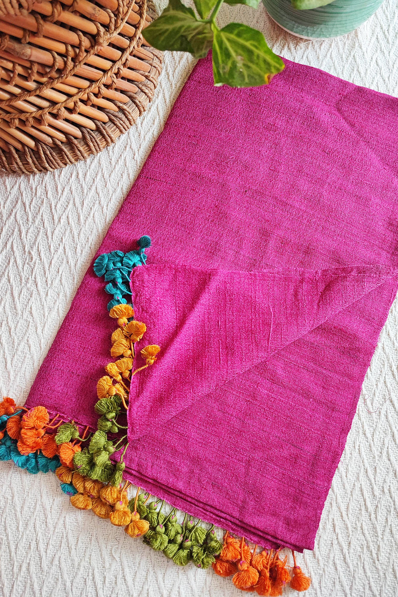 Barbie Pink Pure Wool Woven Handloom Stole