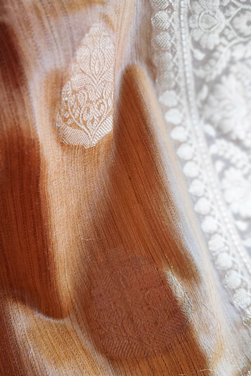 Biscotti Handloom Silk Saree with Zari Work and Border