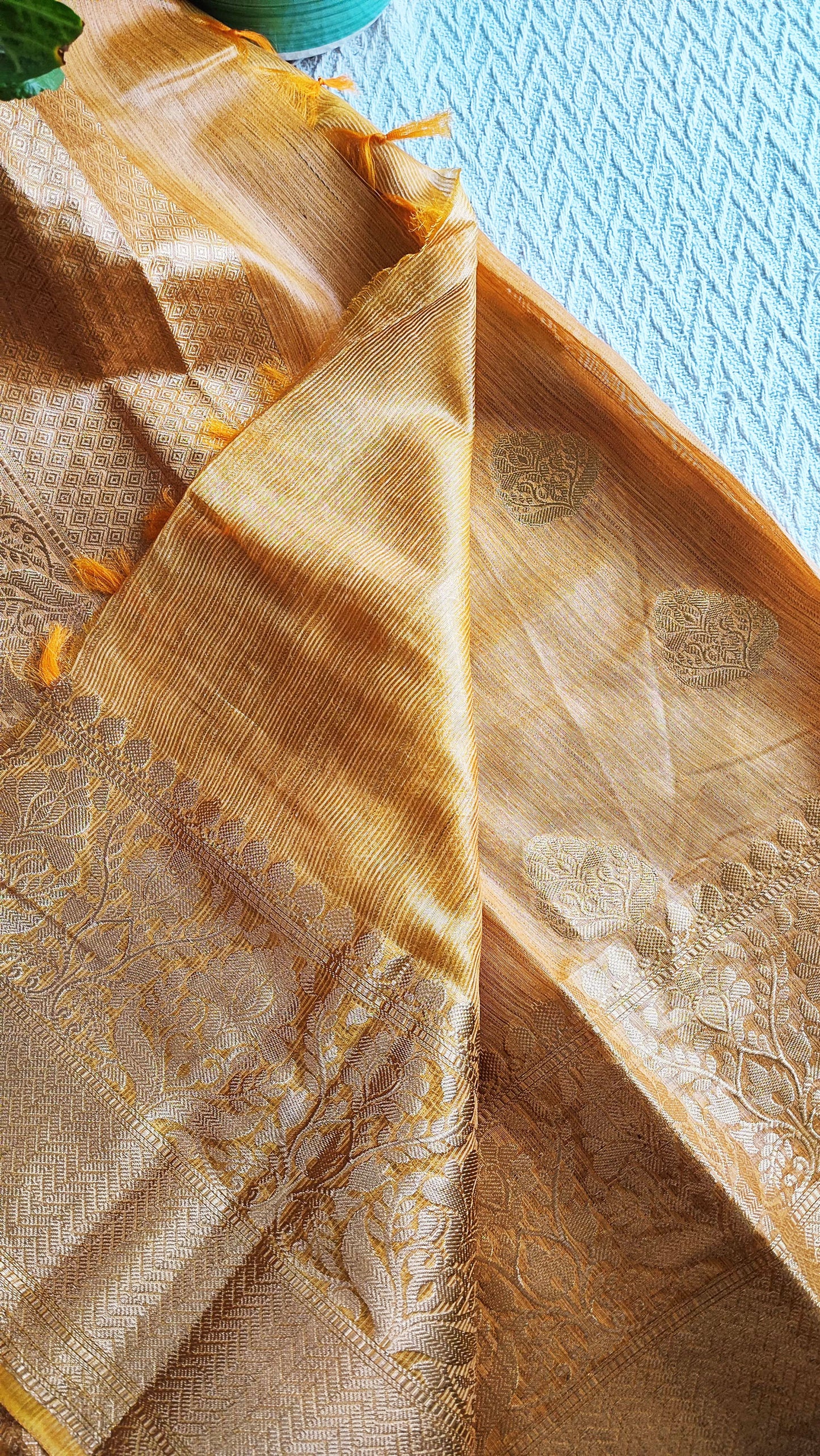 Biscotti Handloom Silk Saree with Zari Work and Border