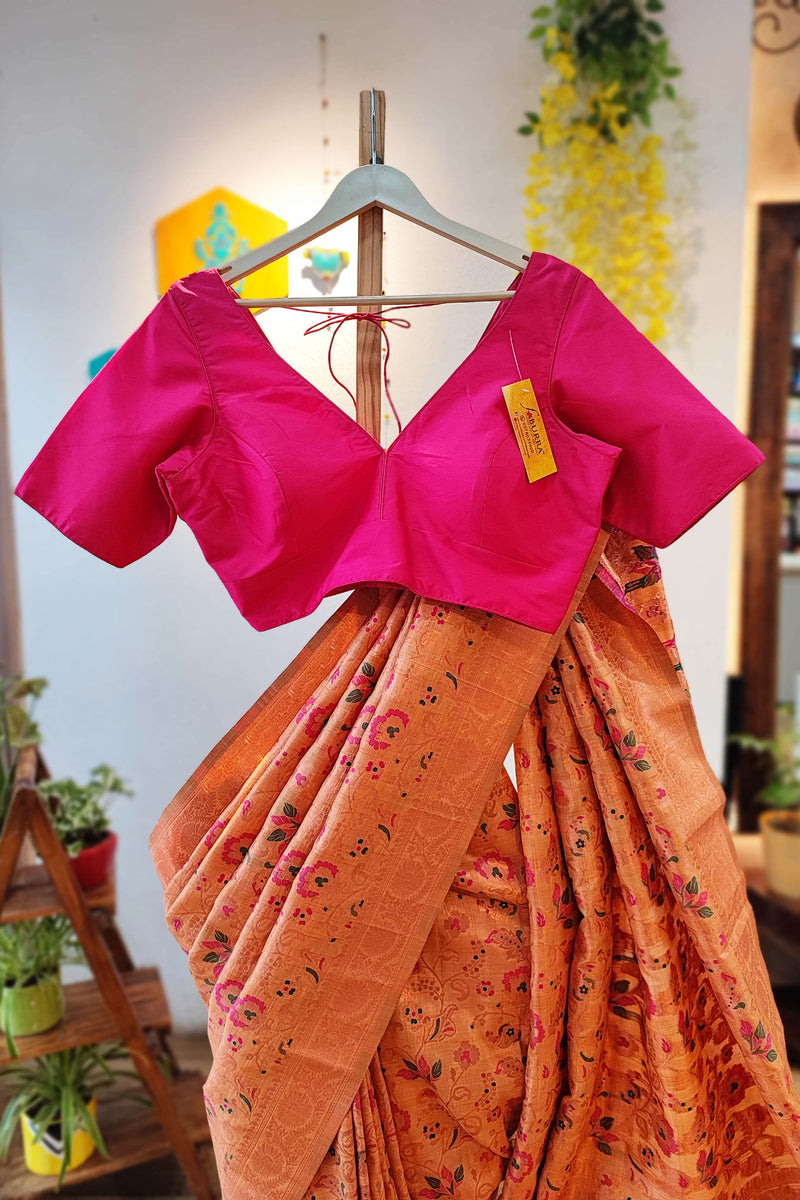 Jamawar All-Over Weaving Soft Silk Saree