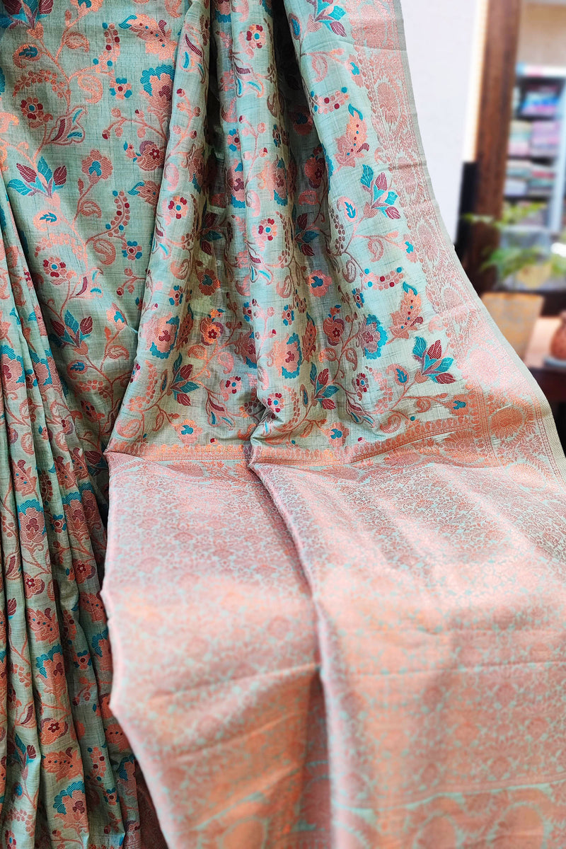 Jamawar All-Over Weaving Soft Silk Saree