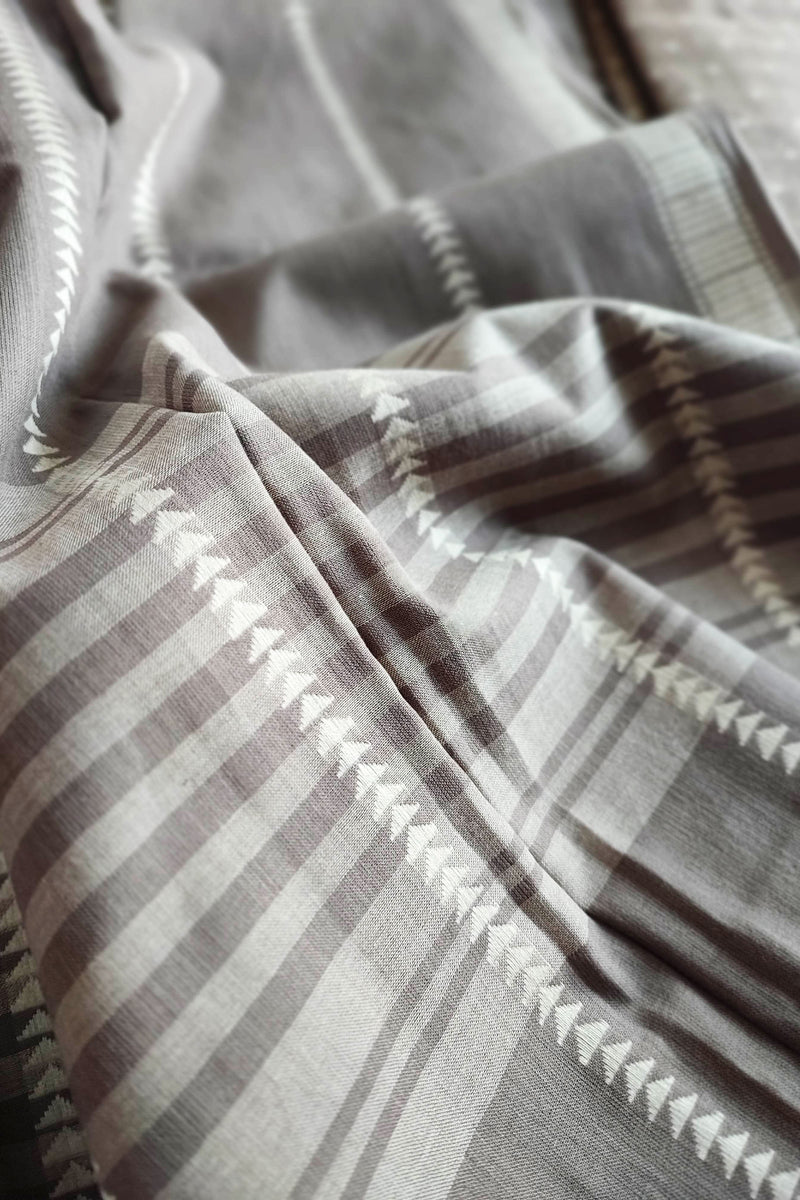 Trout Handloom Pure Cotton Suit with Buta Weave