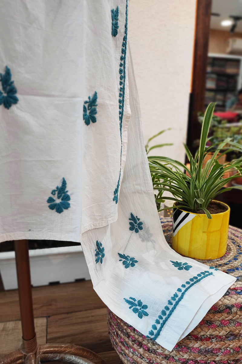 Lucknowi Soft Pure Cotton Kurta Pant Set