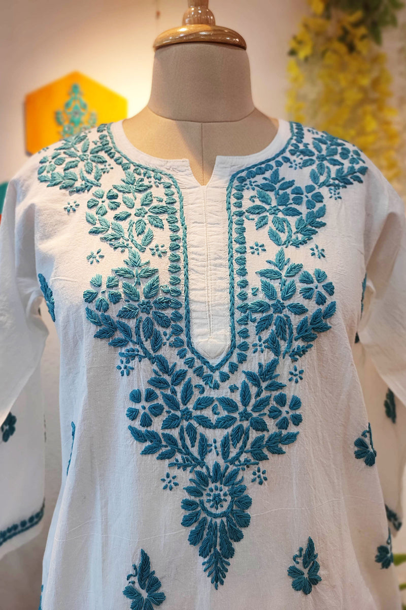 Lucknowi Soft Pure Cotton Kurta Pant Set