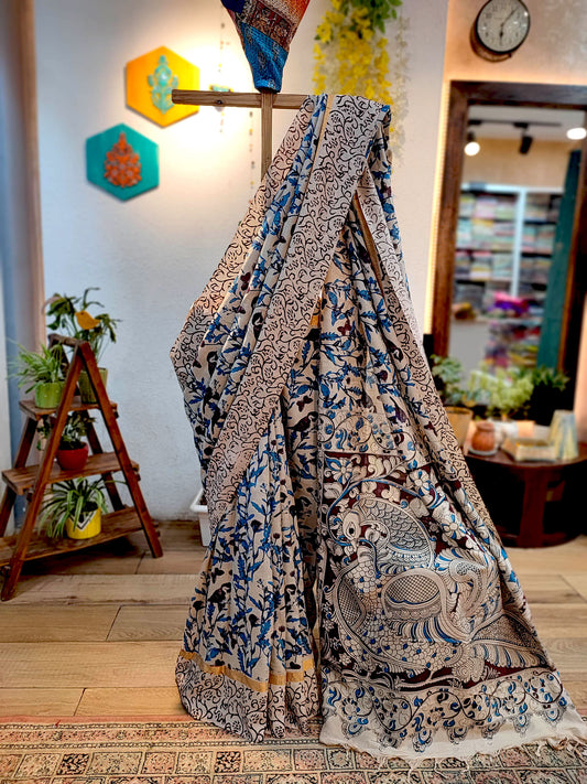 Kalamkari Print Cotton Silk Saree