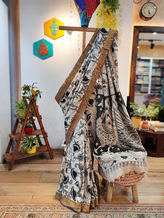 Kalamkari Print Cotton Silk Saree